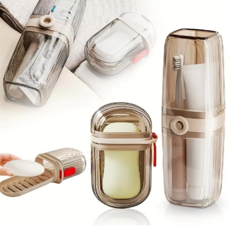 Portable Soap Holder Toothbrush Case Durable Plastic Travel Essentials, Easy-Clean Gym & Bathroom Accessories