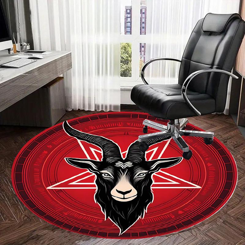 1pc Carpet Chair Mats Baphomet Symbol Perfect for Decorating Chairs, Polyester Carpet, for Living Room.YDT652