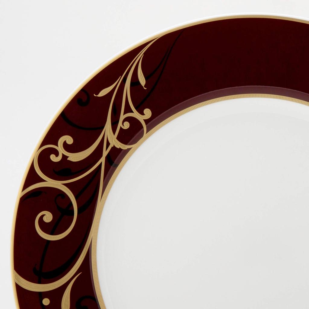 NARUMI Тарелка Блюдо Коричнево-Золотой Арабеск 27см Коричневый Стильный Тарелка А Ля Карт Обеденная Плоская Тарелка Сделано в Японии 51640-1557