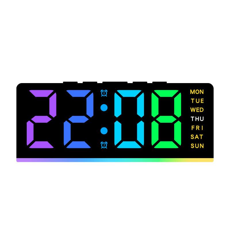 Простые Современные Светодиодные Цифровые Часы С RGB Подсветкой Ночник Для Спальни и Настольного Декора
