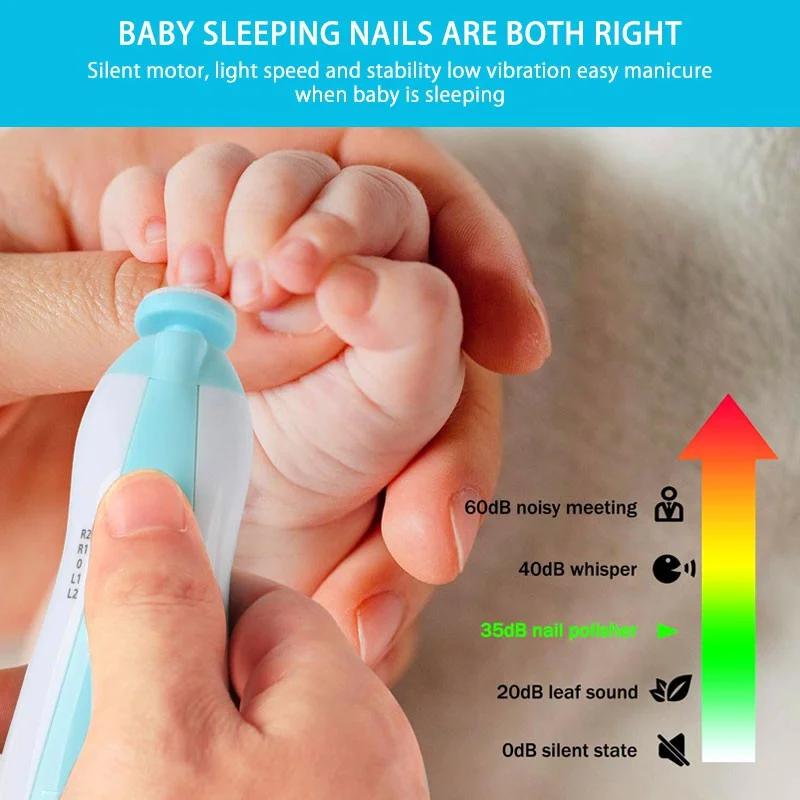 Multifunctional Baby Electric Nail Trimmer Child Nail Polisher Tool Infant Fingernail Cutter Trimmer Set for Baby Care