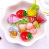 20PCS Resin Candy Color 3D Mushrooms Peaches Carrots Cherries Flatback Rhinestone Fruits Figurines DIY Scrapbook Craft DIY Decor