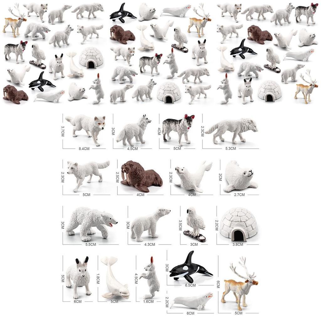 Реалистичный набор миниатюрных фигурок арктических животных, включая моржа, белуху, тюленя, для детей