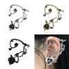Flower Punk Dark Ear Cuffs Jewelry With Electroplated Finish For Women Fashion