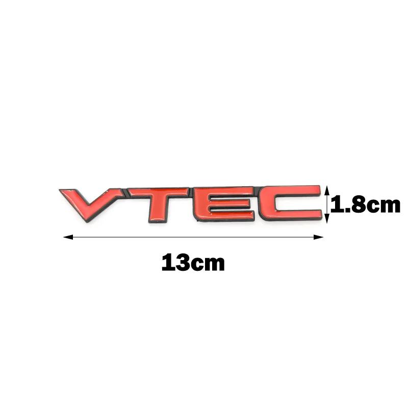 3D VTEC Metal Car Styling Refit Emblem Fender Tail Body Badge Zinc Alloy Sticker for Honda Civic Accord Odyssey Spirior CRV