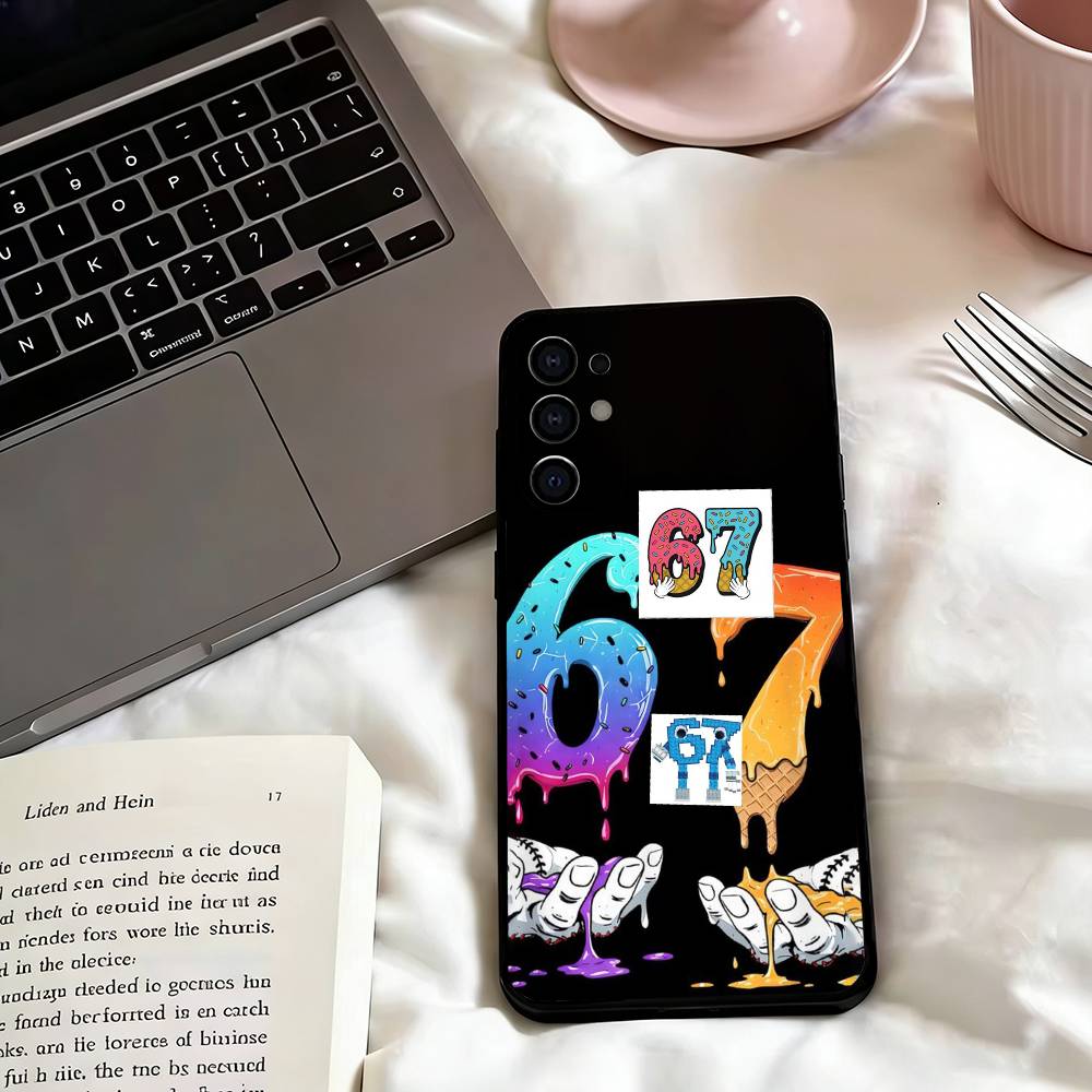67-y-Seven Meme Aesthetics Phone Case Black Silicone Soft For Samsung S25,S24,S21,S22,S23,S30,Ultra,S20,Plus,Fe,Lite