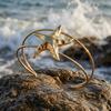 Fahion Starfish Adjustable Cuff Bracelet for Women Boho Starfish Upper Arm Open Bangle Festival Party Jewelry Gift