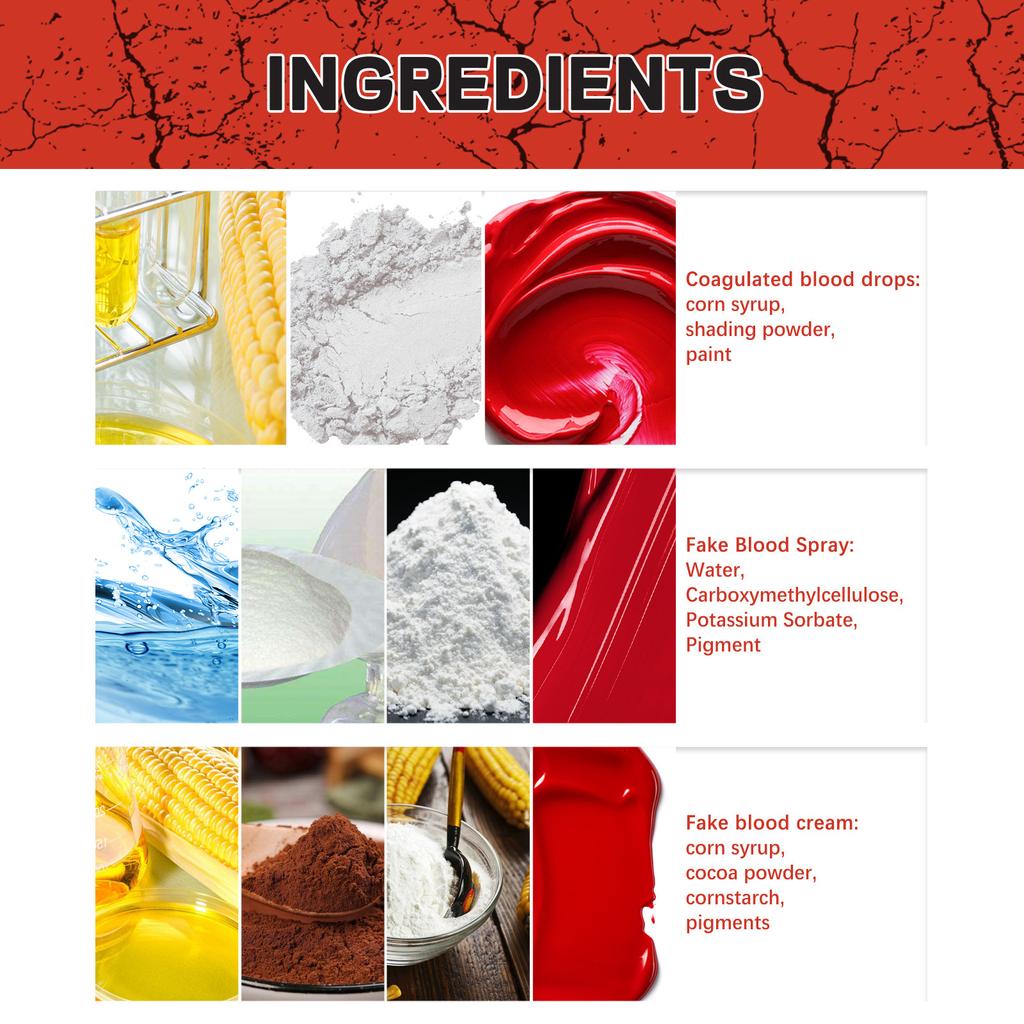 EELHOE Halloween Makeup Kit Special Effect Painting Fake Wax Scar Blood Scar Painting Fake Wax Set Makeup Party 130ml