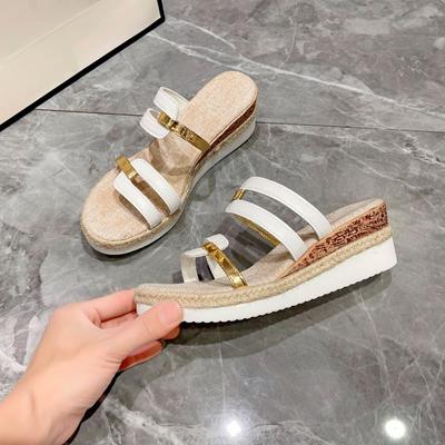 Мода Новые Универсальные Модные Босоножки на Платформе Большого Размера с Ремнем в Форме Гонщика для Комфортного Похудения