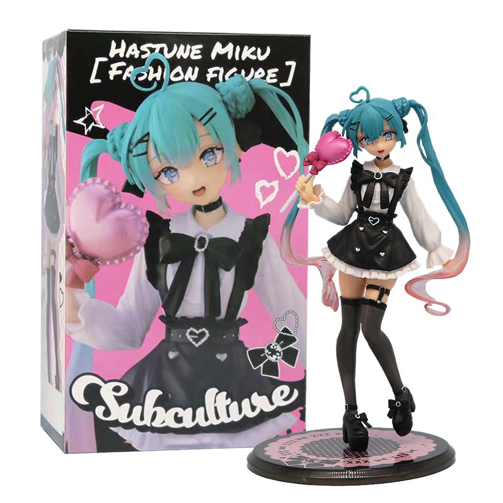 19cm Sexy Girl Hatsune Miku Anime Figure Fashion Subclture Miku Action Figure Room Decorations PVC Collection Model Doll Toys