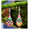 [R6413] - Multicolored 'Columbine & Harlequin' Handcrafted Earrings - 30x15 Mm