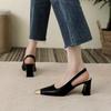 Модные весенние и осенние тенденции Элегантные свадебные туфли Elf Metal Sandals на толстом каблуке с острым носком Стиль танца
