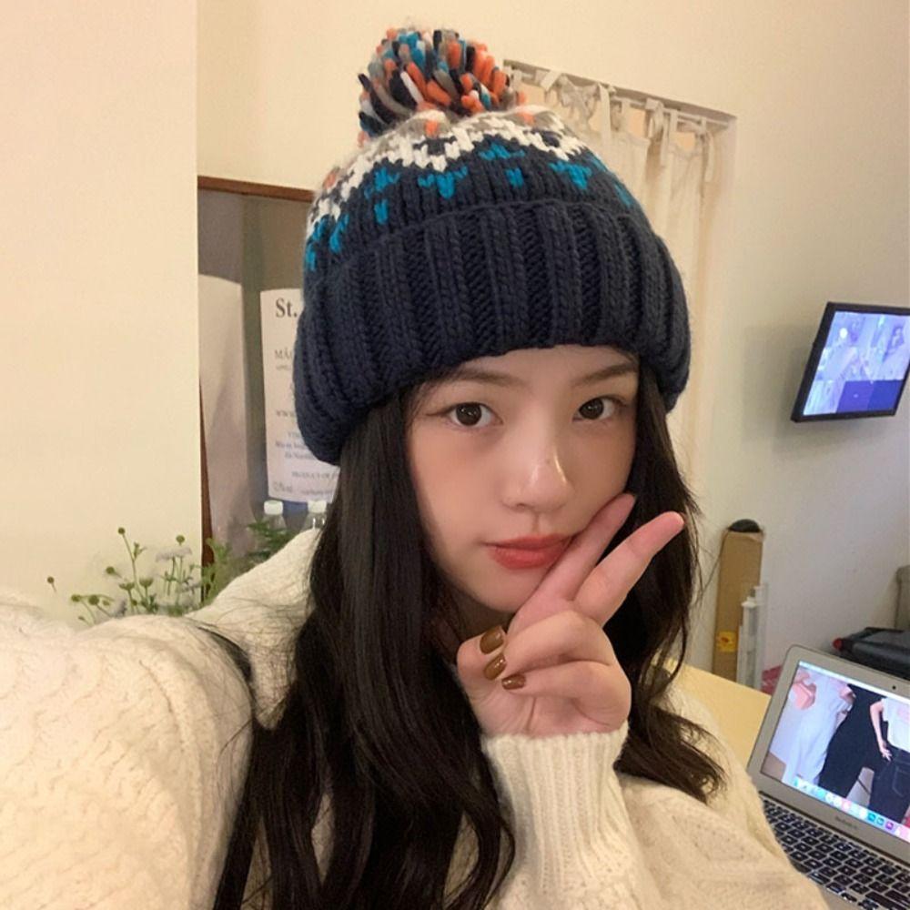 Warm Women Beanie Hats Windproof Cashmere Bonnets Fashion Winter Knitted Hats Female
