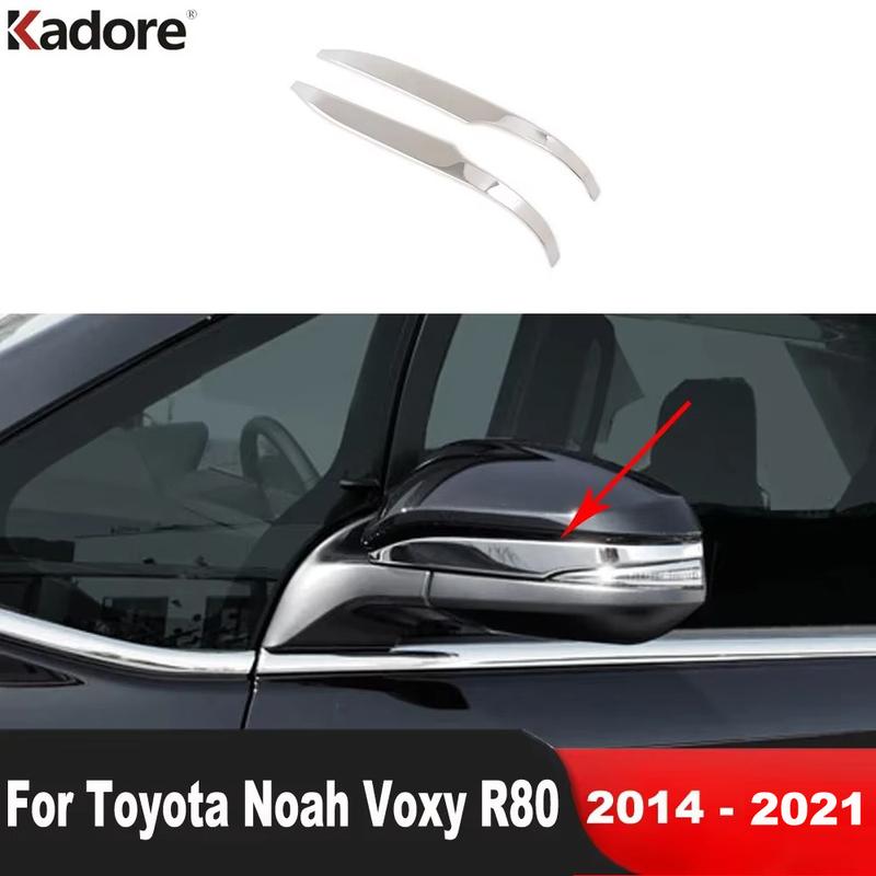 For Toyota Voxy Noah R80 2014 2015 2016 2017 2018 Steel Rearview Mirror Cover Trim Molding Strip Car Accessories