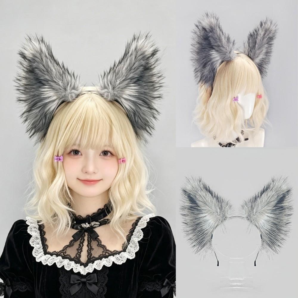 Realistic Fox Ear Headband Handmade Simulation Animal Ears Hairband Animal Ear Headwear Headwear