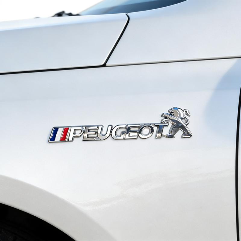 Peugeot fender metal sticker modified high-performance car logo trunk sticker 206 207 307 406 508 607 408 5008 GT RCZ Rifter