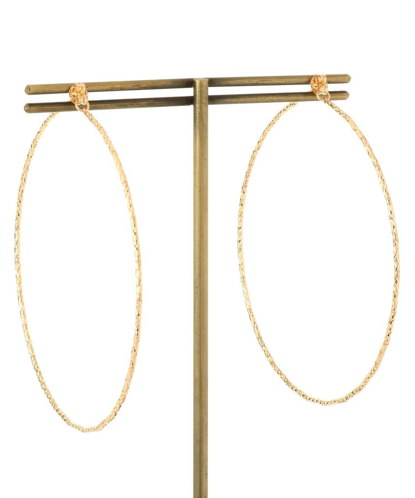 Earrings K18 Mirror Cut Beads Hoop Earrings 40571989 Yellow Gold 00 [Kokoshnick] (Large) Women's (100)