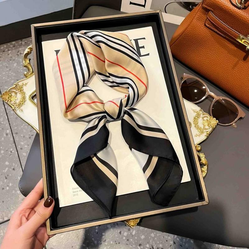 70cm Square Silk-Like Scarf Women Lightweight Fashion Accessory Office Chic Neck Wrap Stylish Print Design