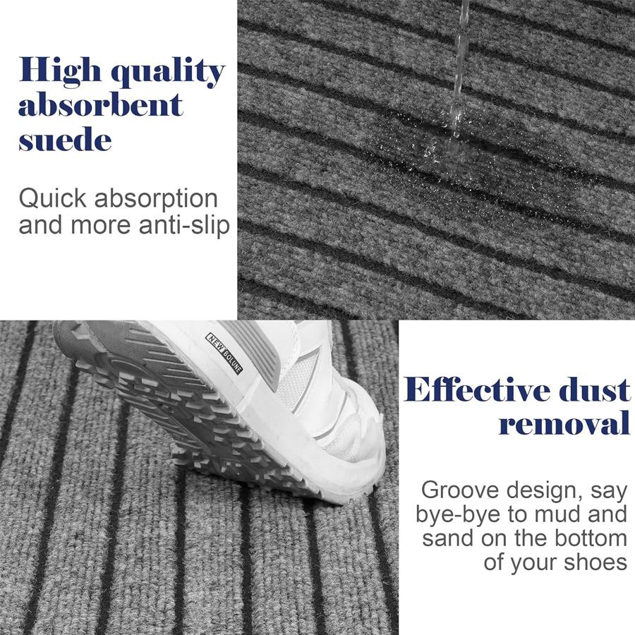 Cuttable Striped Rubber Door Mat Non Slip Waterproof Easy To Clean Kitchen Entrance Floor Rug