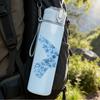 1PC Blue Floral Hummingbird 750ml Color Plastic Sports Water Bottle Leakproof Flip Straw Lid Suitable for Sports Office Home Use