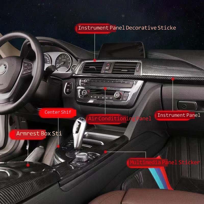 Для BMW 3 4 серии 3GT F20 F30 F31 F32 F34 F36 углеродное волокно внутренняя крышка панели передач отделка салона автомобиля наклейки автомобиля