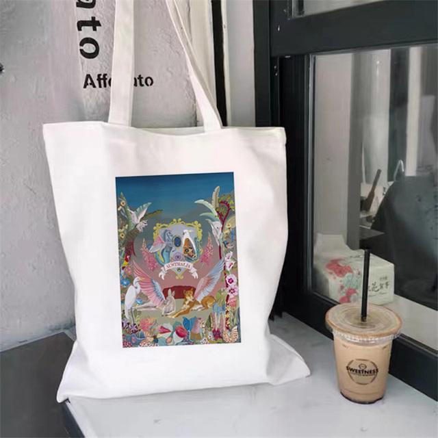 Харадзюку Каваи Женские Сумки-Тоут Складные Сумки для Шопинга Женские Дизайнерские Сумки-Тоут для Шопинга Сумки для Шопинга Милые с Принтом Шопинг