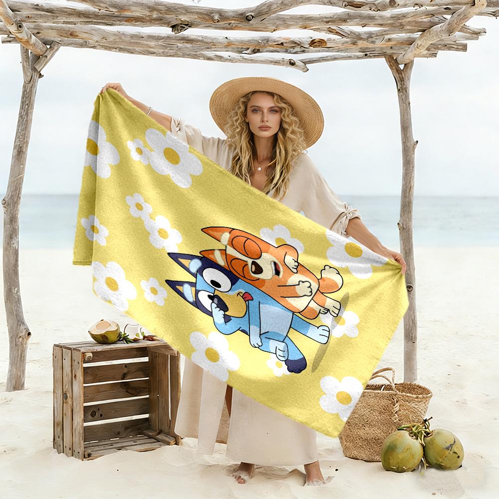 Bluey Bingo Hug Beach Towel Soft Durable Quick-Dry Comfortable Lightweight Portable for Swimming,Beach,Camping, Travel, Beach Accessories,Gym