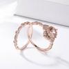 Zircon Charm Oval Crystal Bride Ring Rose Gold Plated Rhinestone Ring Wedding