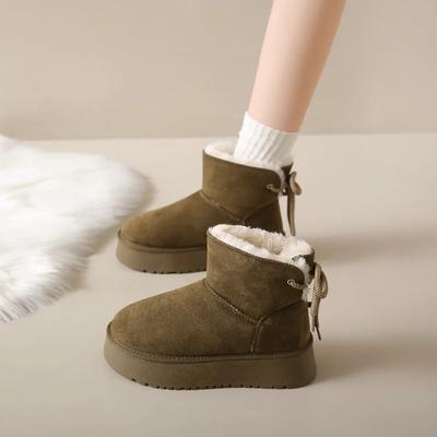 Модные роскошные зимние женские короткие плюшевые теплые зимние сапоги повседневная обувь новые замшевые меховые ботинки челси ботильоны на плоской подошве женская обувь на платформе