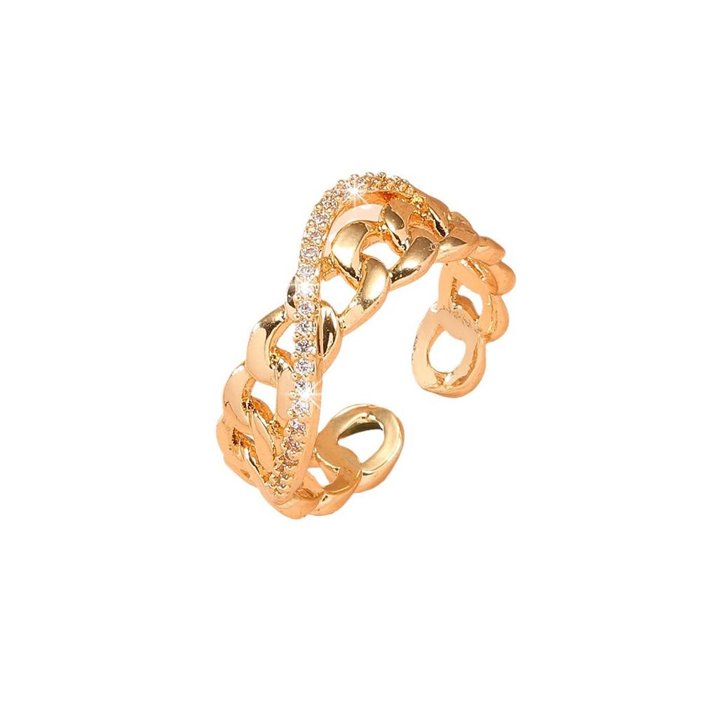 Кольцо GemChic для женщин, индивидуальное, с геометрической вставкой, с цирконием, регулируемое, с отверстием для указательного пальца, ювелирное украшение на день рождения, рождественское украшение в подарок