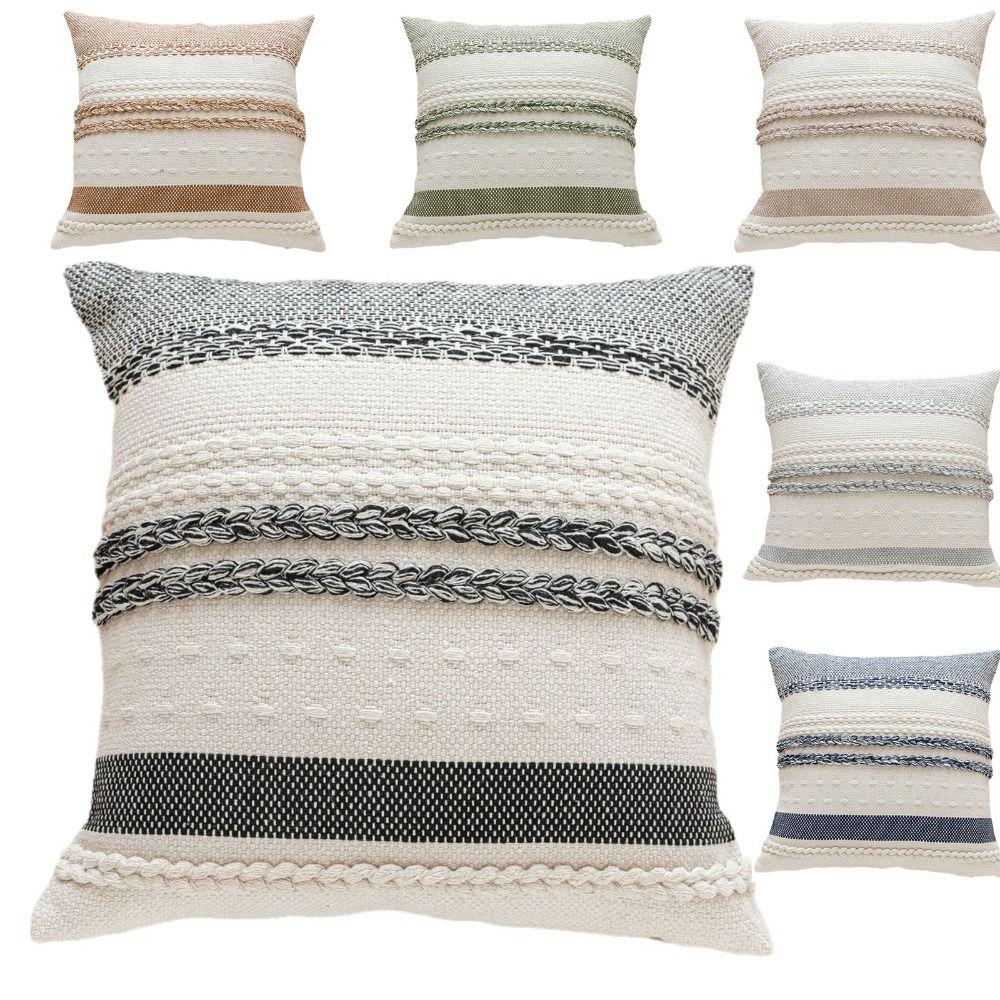 Декоративные наволочки 18x18 дюймов, полосатый узор, большие диванные подушки, спальня