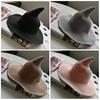 Modern Witch Hat Knitting Hat Masquerade Adult Kids Halloween Witch Hats Cosplay Costume Hat Halloween Accessories Horror Party Fancy Dress Decor