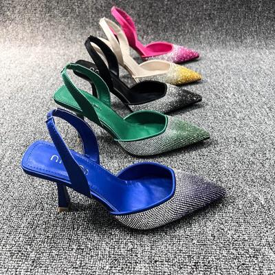 Летние женские сандалии Baotou, женские модные блестящие туфли-лодочки на тонком каблуке, удобные туфли для отдыха на открытом воздухе