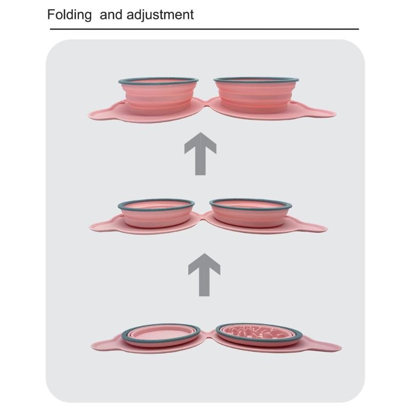 Dog Slow Feeding Bowl Silicone Pet Food Bowl Pet Dogs Outdoor Travel Feeding Bowl Foldable Food Feeder Bowl Dog Dishware