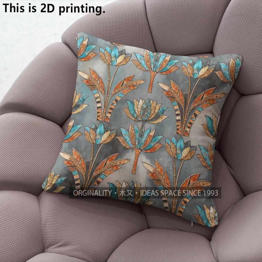 Bohemian Lotus Vintage Throw Pillow Covers Pattern Cushion Cover Suitable for Sofa Bedroom Car Pillow Cover