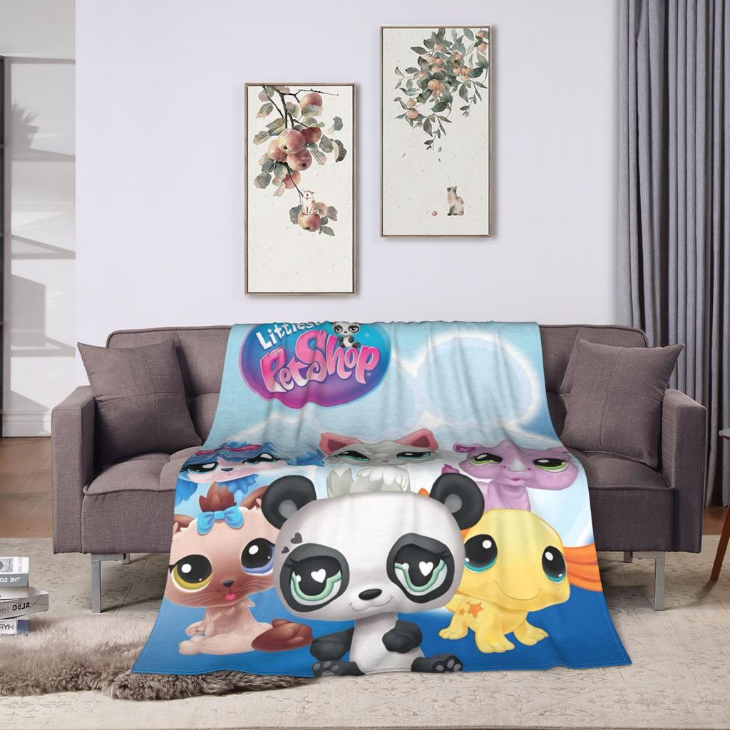 Теплое Мягкое Одеяло для Кемпинга Littlest Pet Shop Плед Фланелевое Покрывало для Улицы Новинка Чехол для Дивана-кровати