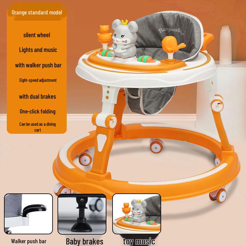 Multifunctional Baby Walker: Anti-Rollover, Anti-O-Leg, Sit-and-Push Learning Trolley
