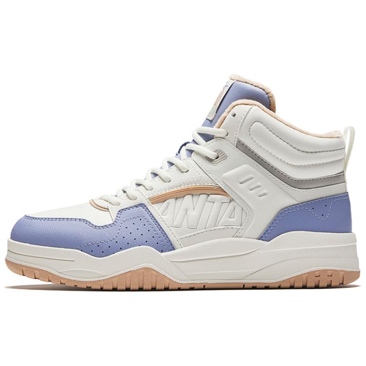 Anta Full Score удобные универсальные нескользящие теплые высокие скейт-кеды женские скейт-кеды белые синие 122448972-1