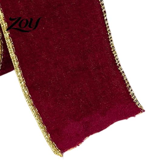 Crafting Supplies for Holidays Velvet Christmas Ribbon, 2.5 x 78 Inch Wired Ribbon with Gold Edges Wide Wreaths Gift Wrapping, Bow Making, DIY Crafts,