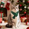 Christmas Pet Scarf Adjustable Size Snowman Santa Claus Xmas Tree Decor Festive Design Pet Cat Knitting Scarf Photo Prop