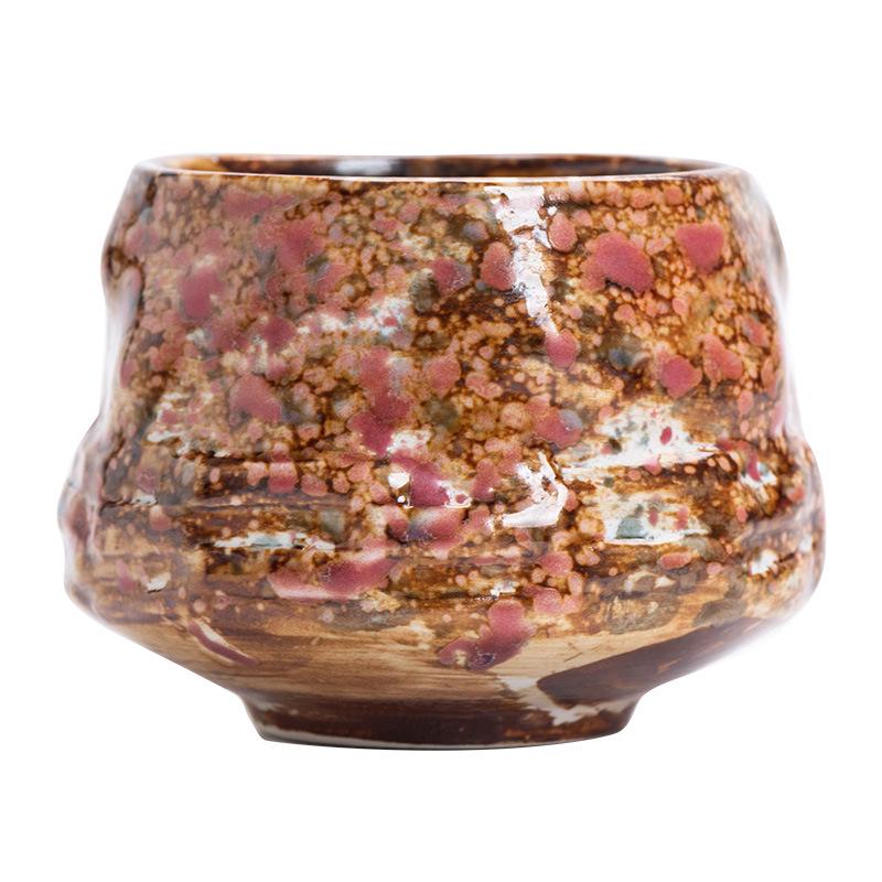 Ретро керамическая кружка с глазурью «хамелеон»: Плиссированная кофейная чашка из грубой керамики