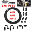 Топливный шланг AN4 AN8 AN12 из нейлона с плетеным PTFE-волокном, длиной 6 м, с поворотным фитингом на 0+45+90+180 градусов, комплект адаптеров для топливного шланга