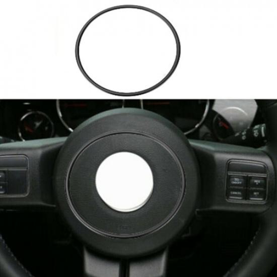 Black Steering Wheel Center Cover Trim Ring For Jeep Wrangler JK /Patriot 11-17