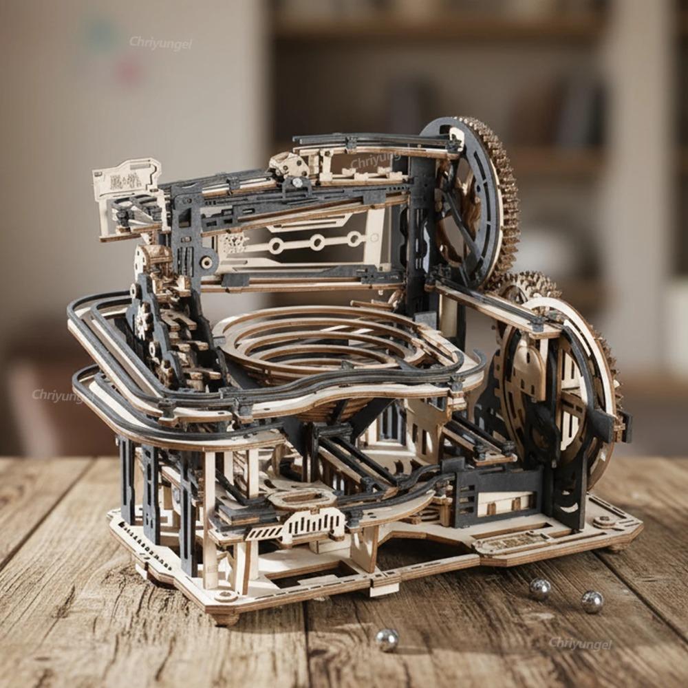 Chriyungel 3D Деревянная трасса для шариков Пазл DIY Модели для сборки Набор Трек для катящихся шариков Головоломка Игра Подарок для взрослых Подростков