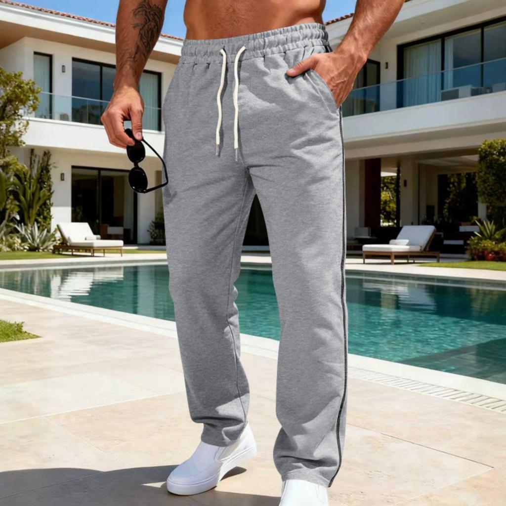 Mens Sweatpants Sild Stripe Elastic Waist Drawstring Running Jogging Sweatpants Athletic Workout Pants