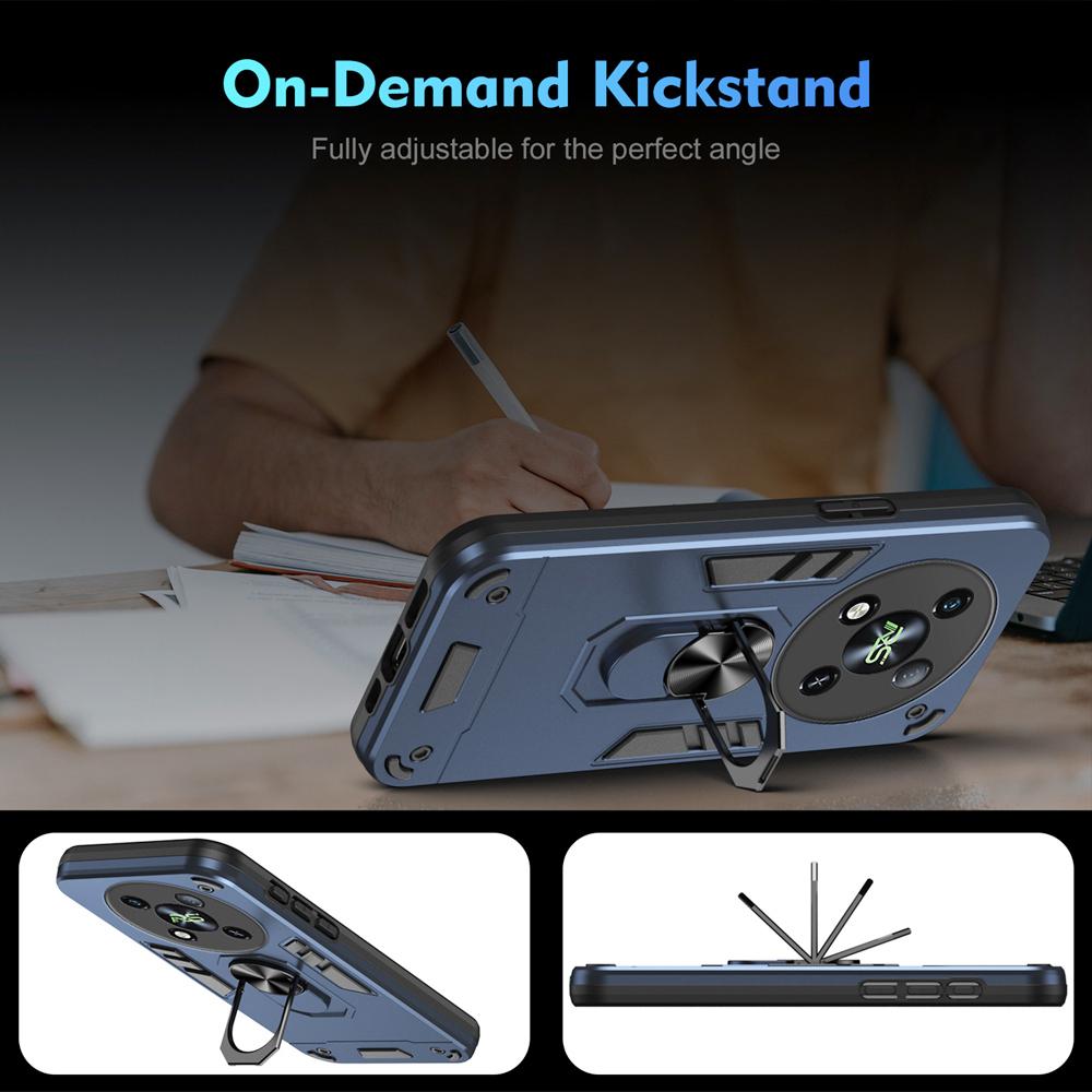 KEYSION Противоударный защитный чехол для Itel RS4 Мягкий силиконовый + защитное кольцо для объектива камеры ПК Подставка для телефона Задняя крышка для Itel RS4