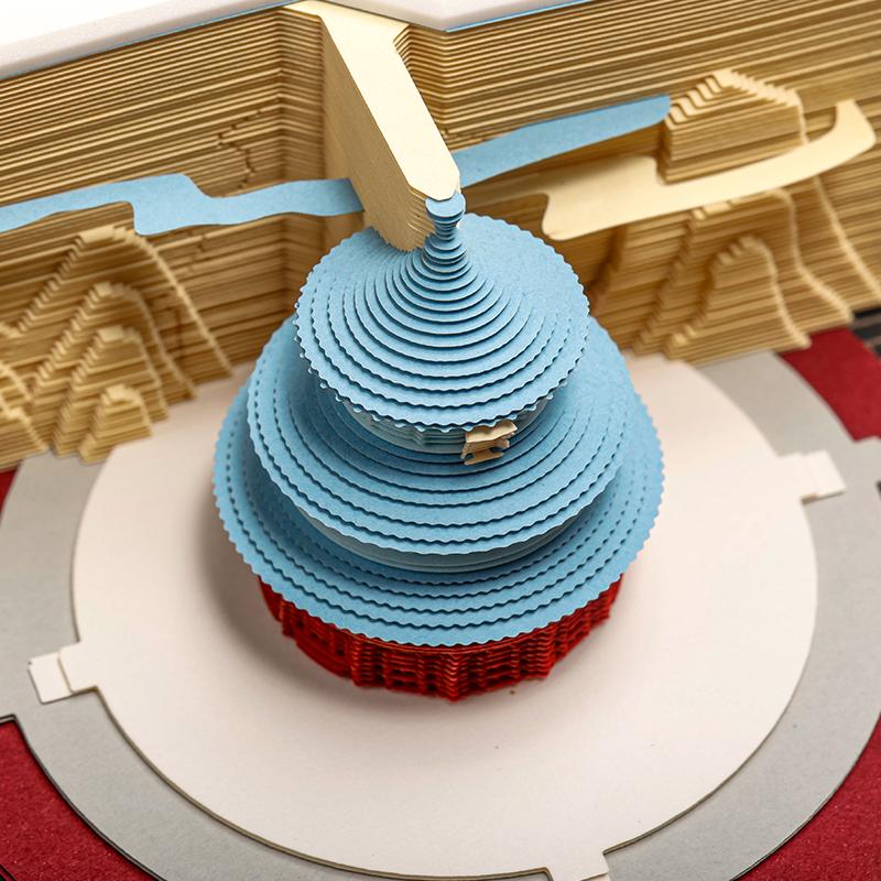 3D Art Notepad Cube Calendar 2025 Loose Leaf Luxury Gift Customizable Temple Heaven Block Memory Sculpture Memo Pad