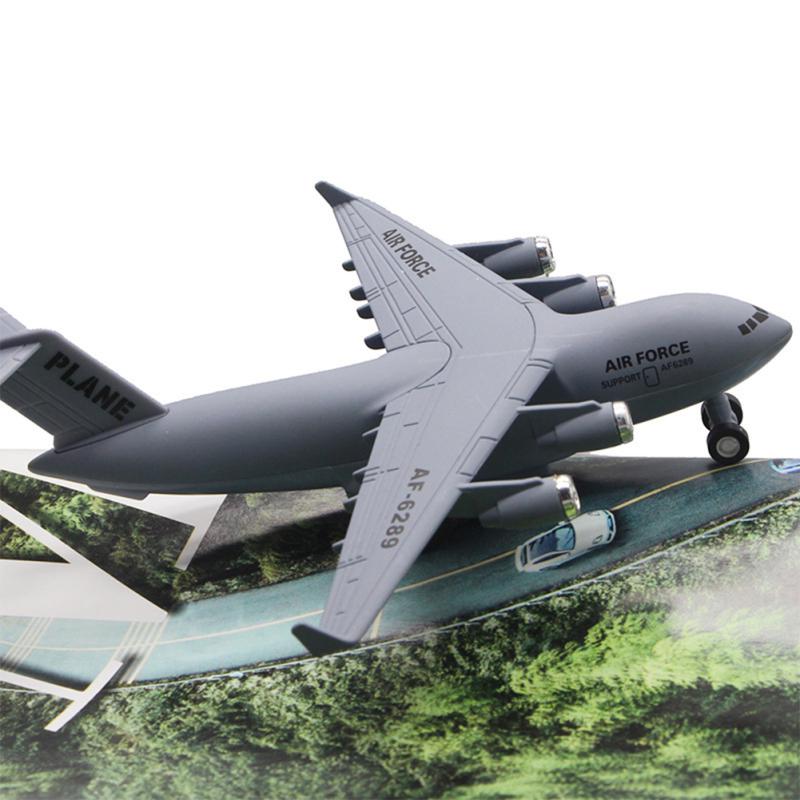 Высокодетализированная модель самолета Boeing C17 Transport Plane из сплава, литая под давлением, с механизмом оттяжки. Подарок.