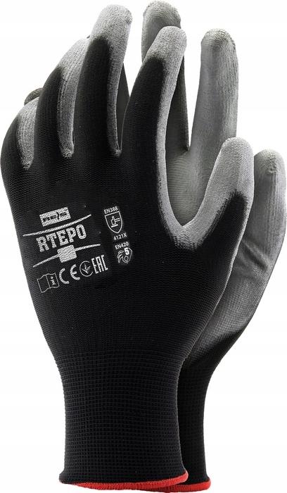 Work Gloves / Black and Gray / Size: 8 - / Rtepo_Bs8