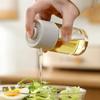 FaSoLa 100ml Cooking Oil Jar Glass Bottle Press Type Seasoning Storage Bottle Spice Metered Oil Control Bottle